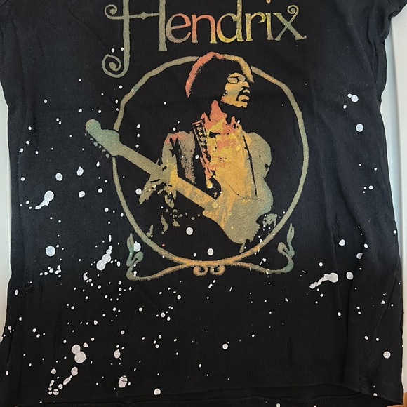 Chaser Black Distressed Splatter Paint Jimi Hendrix Tee Size Small - Picture 3 of 7